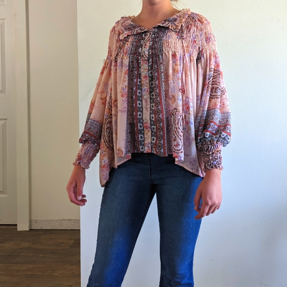 Pink Bohemian Blouse